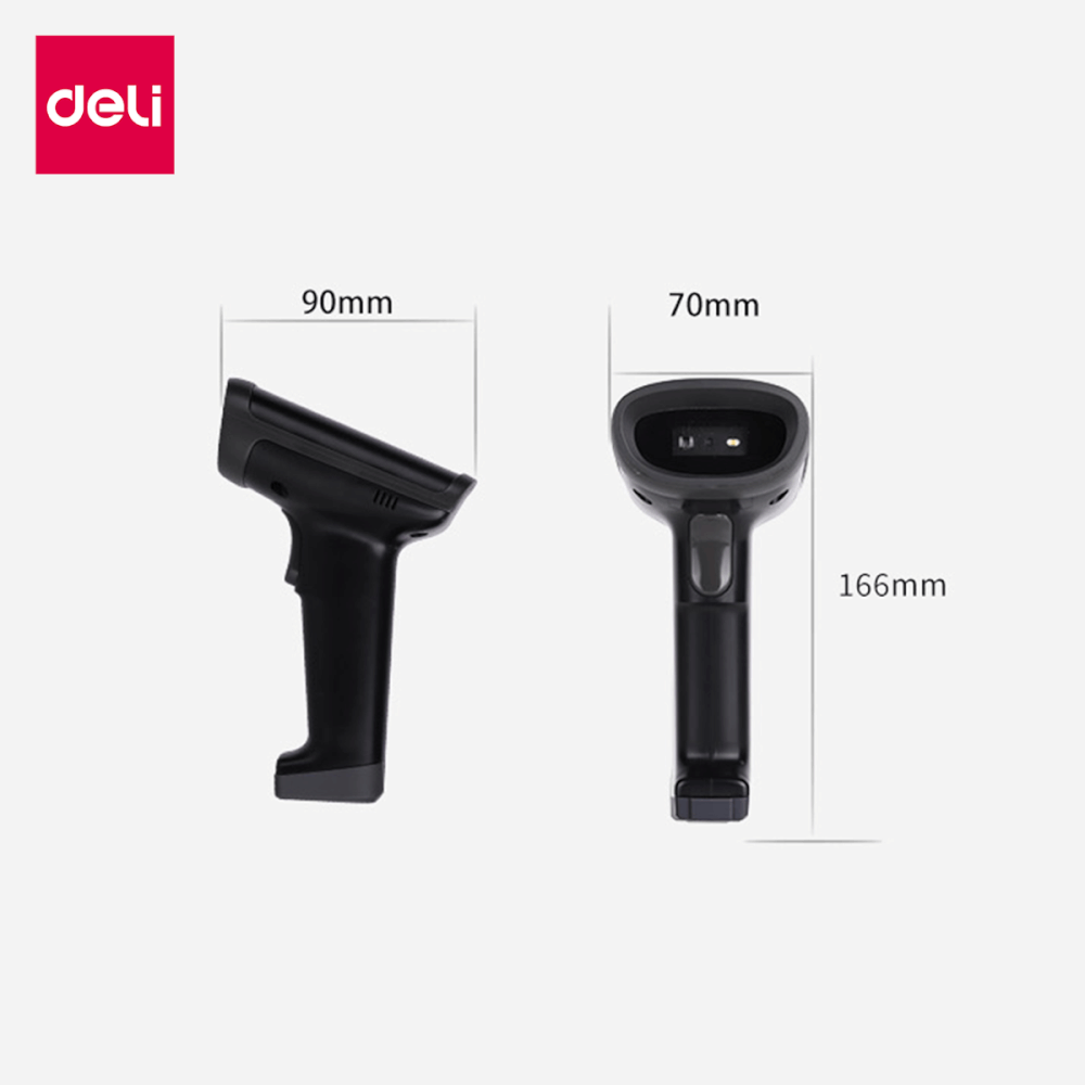 เครื่องสแกนบาร์โค้ดและคิวอาร์โค้ด DELI ES226W-01 2D สีดำ
